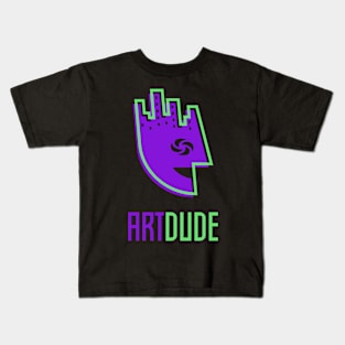 YourArtDude Logo In Purple And Lime Kids T-Shirt